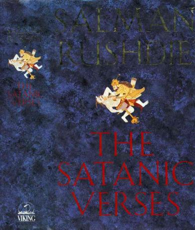 غلاف كتاب سلمان رشدي "آيات شيطانية".