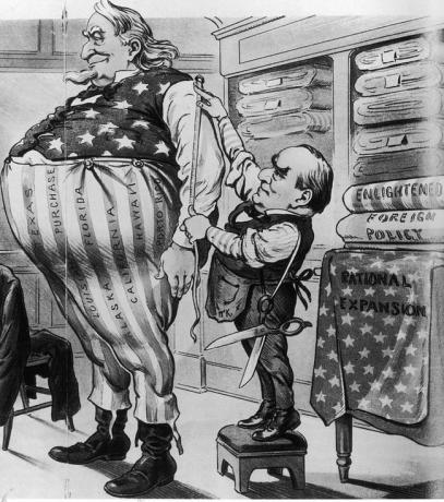 رسم كاريكاتوري عن التوسعية الأمريكية ، 1900