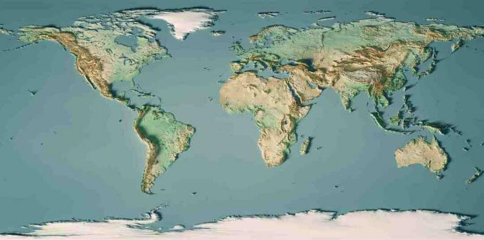 خريطة العالم 3D تجعل الخريطة الطبوغرافية