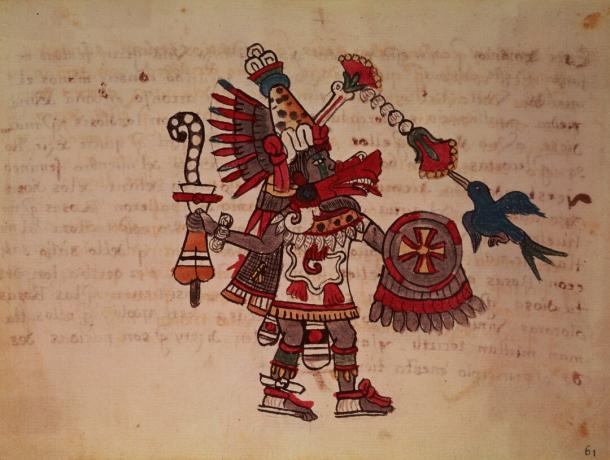 Quetzalcoatl ، إله Toltec و Aztec ؛ الثعبان البرقوق ، إله الريح ، التعلم والكهنوت ، سيد الحياة ، الخالق والمدني ، راعي كل فن ومخترع للمعادن (مخطوطة)