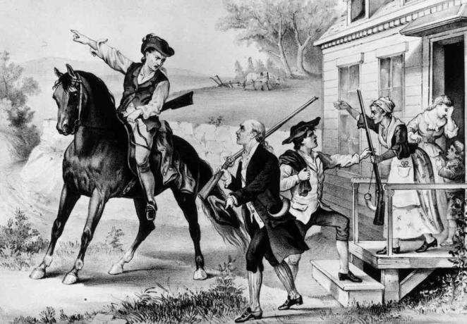1774: تجمع من رجال الميليشيا الاستعمارية في نيو إنجلاند الذين كانوا على استعداد لمحاربة البريطانيين في أي لحظة.