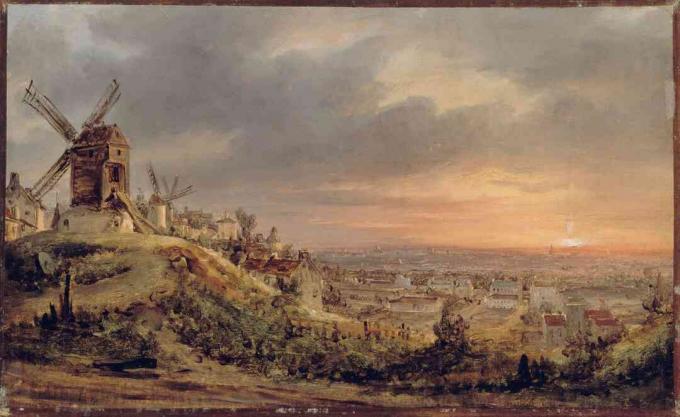 منظر لباريس رسمه لويس داجوير حوالي عام 1830