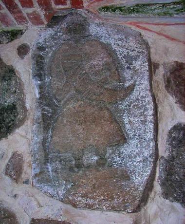 الحجر Svantevit في الكنيسة في Altenkirchen في جزيرة روغن ، قبل 1168. فنان: فن ما قبل المسيحية